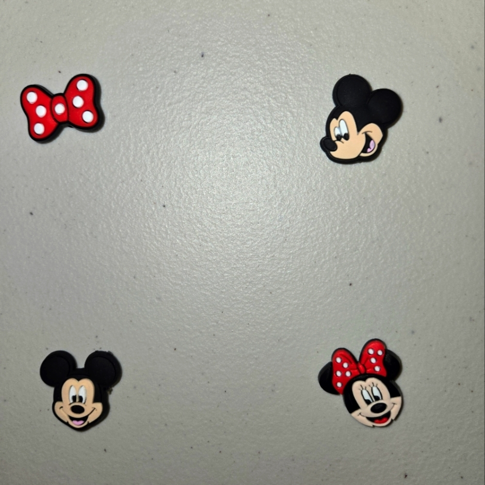 Disney Mickey and Minnie Mouse Shoe Charms - Red and Black - Picture 2 of 2